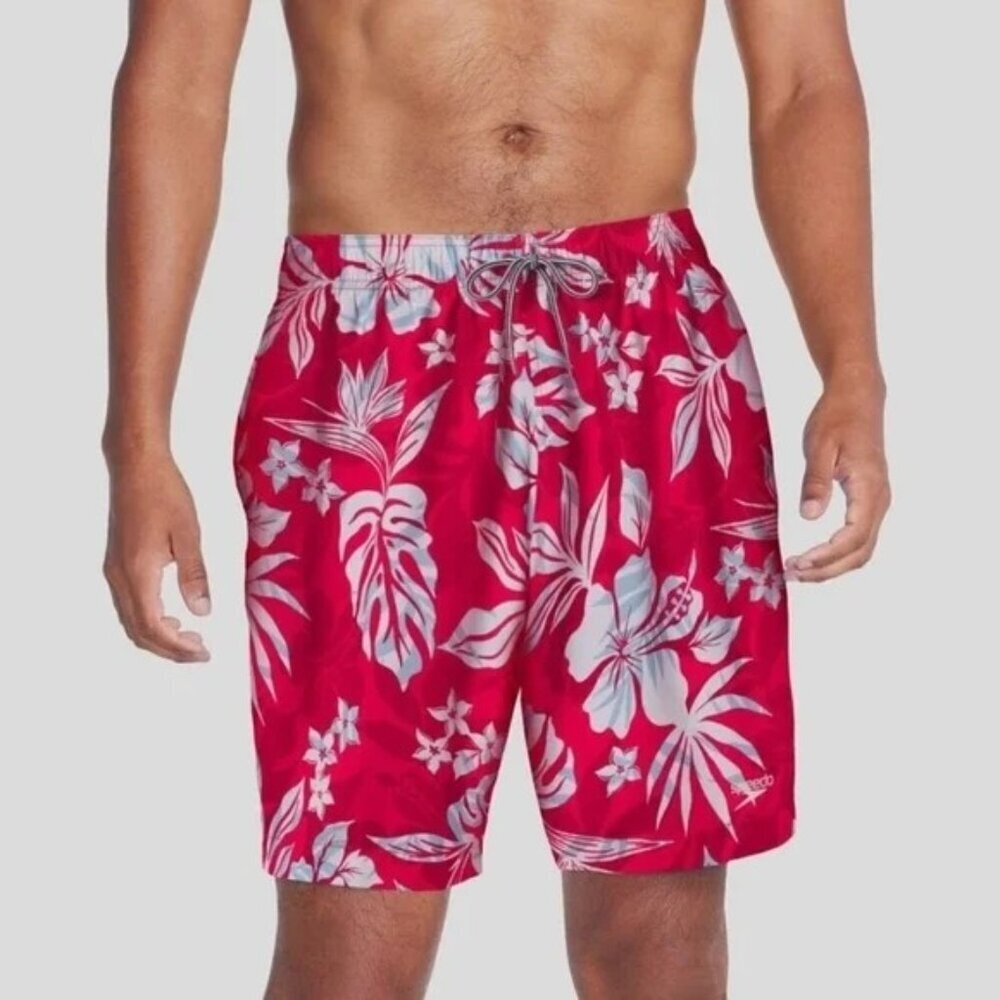 Speedo Mens Swim Trunks NWOT Floral Hawaiian Shorts Size XXL UPF 50